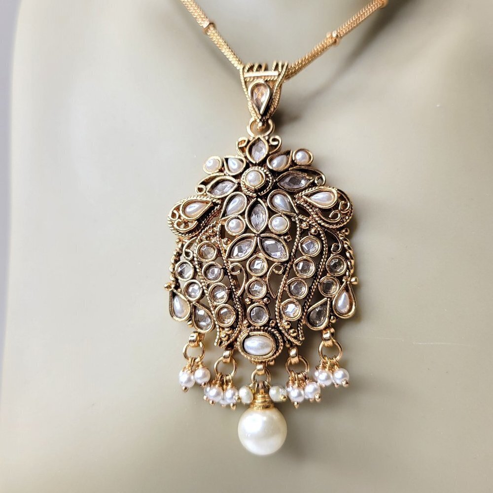 Ethnic Antique Gold Tone Pendant